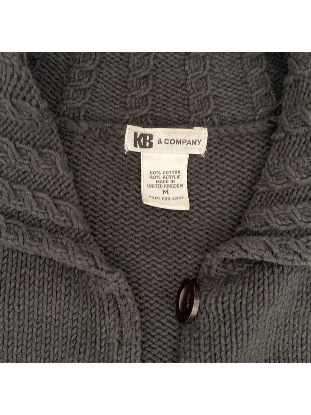 KB & company 90’s black cable knit button down cardigan - Picture 3 of 5